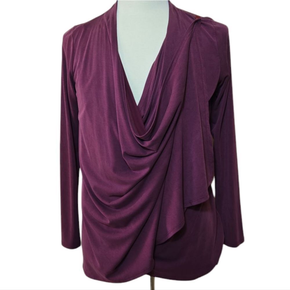 Chalet et ceci Wrap Drape Front Waterfall‎ Cardigan Top Size M Lagenlook